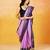 Lavender block printed handloom khadi saree