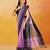 Lavender block printed handloom khadi saree