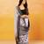 Grey block printed handloom khadi saree