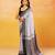 Grey block printed handloom khadi saree