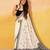 Cream white block printed handloom khadi saree