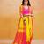 Yellow orange handloom khadi saree