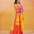 Yellow orange handloom khadi saree