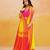 Yellow orange handloom khadi saree