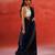 Navy blue stripes handloom khadi saree