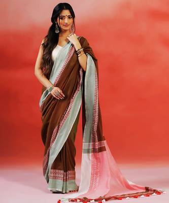 Multicolor handloom khadi saree 1