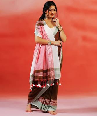 Multicolor handloom khadi saree 4