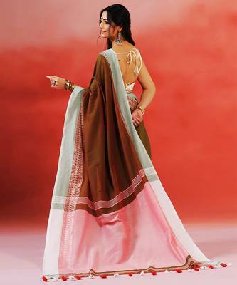 Multicolor handloom khadi saree 5