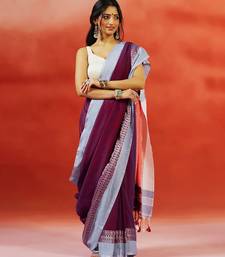 Wine grey handloom khadi saree