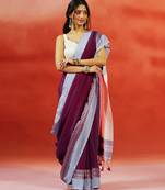 Wine grey handloom khadi saree