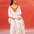 Ivory floral printed handloom khadi saree