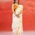 Ivory floral printed handloom khadi saree