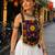 black satin free size stitched navratri top with kutchi gamthi embroidery & mirror work