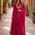pink faux georgette readymade anarkali suit with embroidery & sequence work
