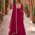 pink faux georgette readymade anarkali suit with embroidery & sequence work