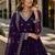 purple faux georgette readymade anarkali suit with embroidery & Sequin work