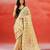 Ivory yellow printed handloom khadi saree