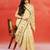 Ivory yellow printed handloom khadi saree