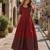 Maroon silk BLEND free size stitched anarkali gown with weaving work