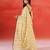 Ivory yellow printed handloom khadi saree
