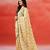 Ivory yellow printed handloom khadi saree