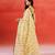 Ivory yellow printed handloom khadi saree