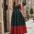 D green banarasi silk free size stitched anarkali gown with weaving work