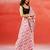 Ivory pink printed handloom khadi saree