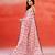 Ivory pink printed handloom khadi saree