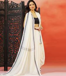 Ivory handloom khadi saree