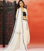 Ivory handloom khadi saree