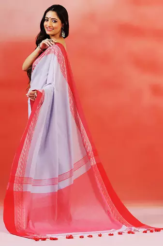 Light grey handloom khadi saree