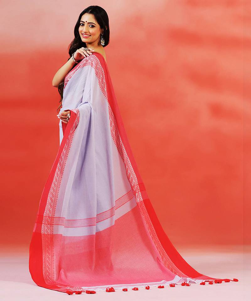 Light grey handloom khadi saree