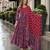 red cotton readymade anarkali suit with floral printed work