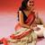 Biscuit beige red handloom khadi saree