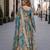 blue silk blend readymade anarkali suit with embroidery & sequence work