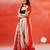 Beige crimson red handloom khadi saree