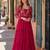 red faux georgette readymade anarkali suit with embroidery & sequence work