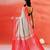 Grey coral red handloom khadi saree