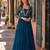 navy faux georgette readymade anarkali suit with embroidery & sequence work