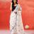 Ivory floral printed handloom khadi saree