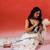 Ivory floral printed handloom khadi saree