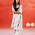 Ivory floral printed handloom khadi saree