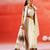 Cream white printed handloom khadi saree