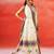 Cream white printed handloom khadi saree