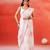 Ivory floral printed handloom khadi saree