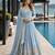 blue silk blend readymade anarkali suit with embroidery & sequence work