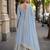 blue silk blend readymade anarkali suit with embroidery & sequence work