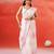 Ivory floral printed handloom khadi saree