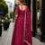 maroon vichitra silk blend readymade anarkali suit with thread embroidery work